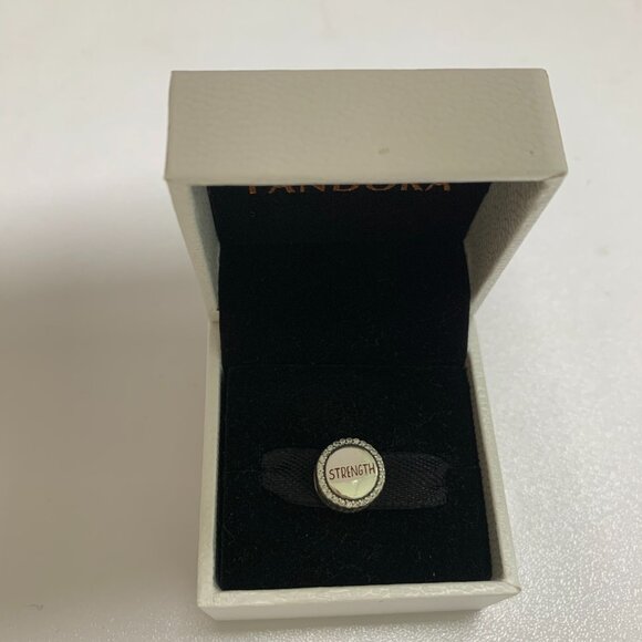 Pandora Breast Cancer Ribbon of Strength Dangle Charm Hope Bead Pendant - Picture 4 of 4